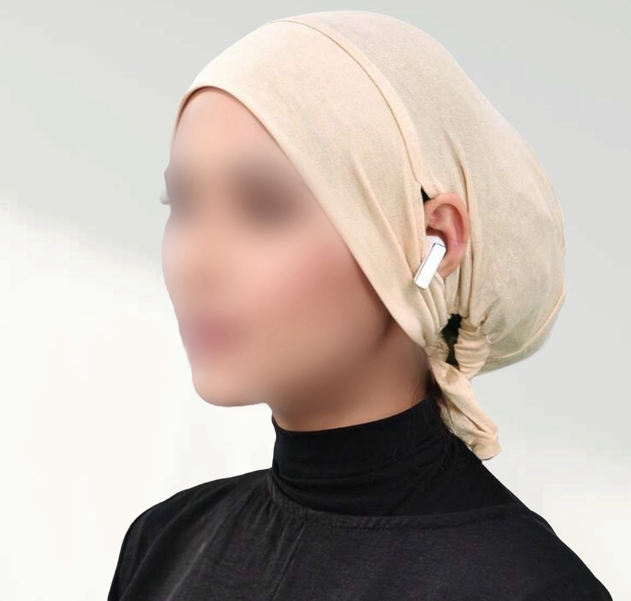 Adjustable bonnet Under-hijab with ear hole image 2