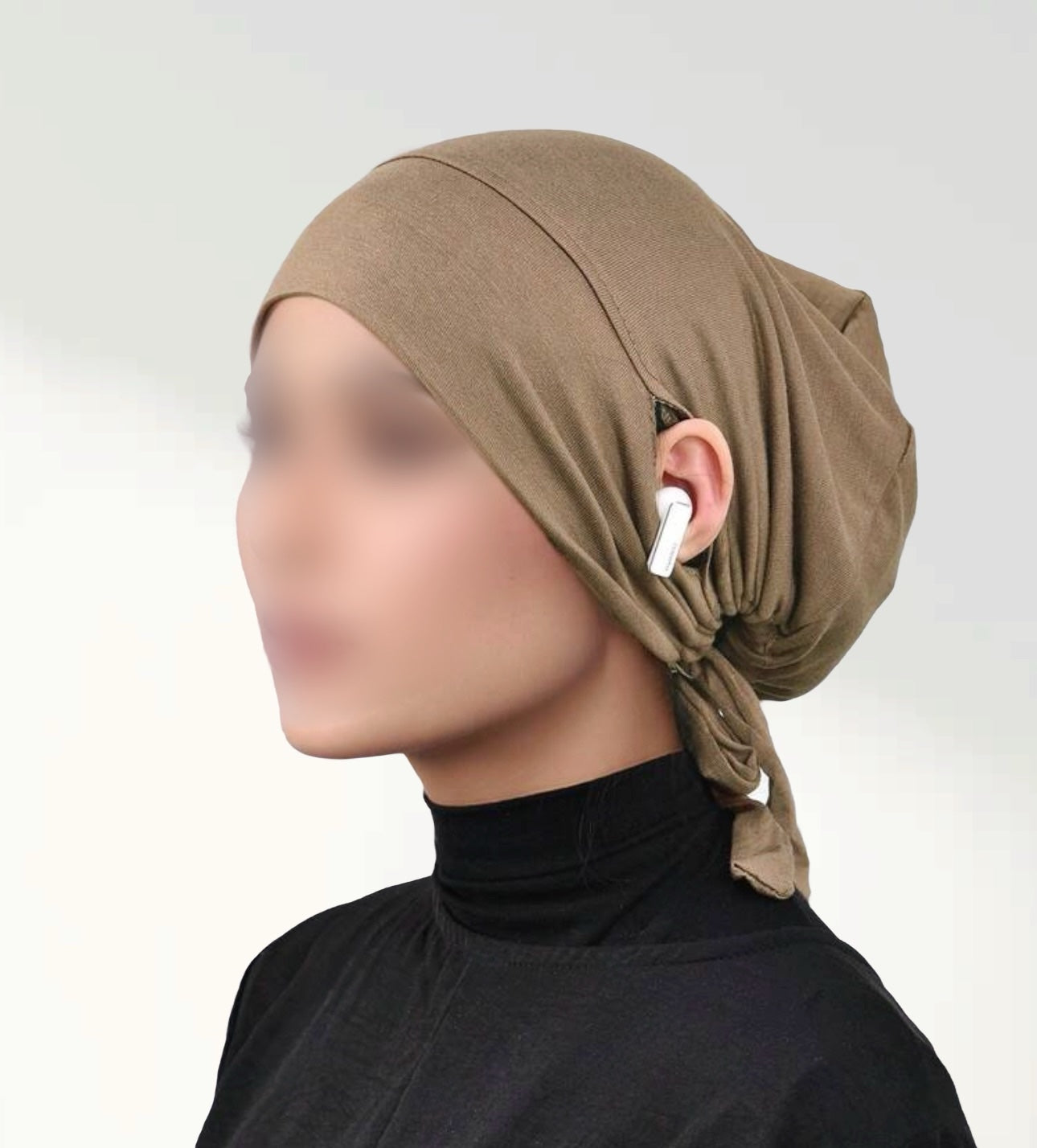 Adjustable bonnet Under-hijab with ear hole - Khaki image