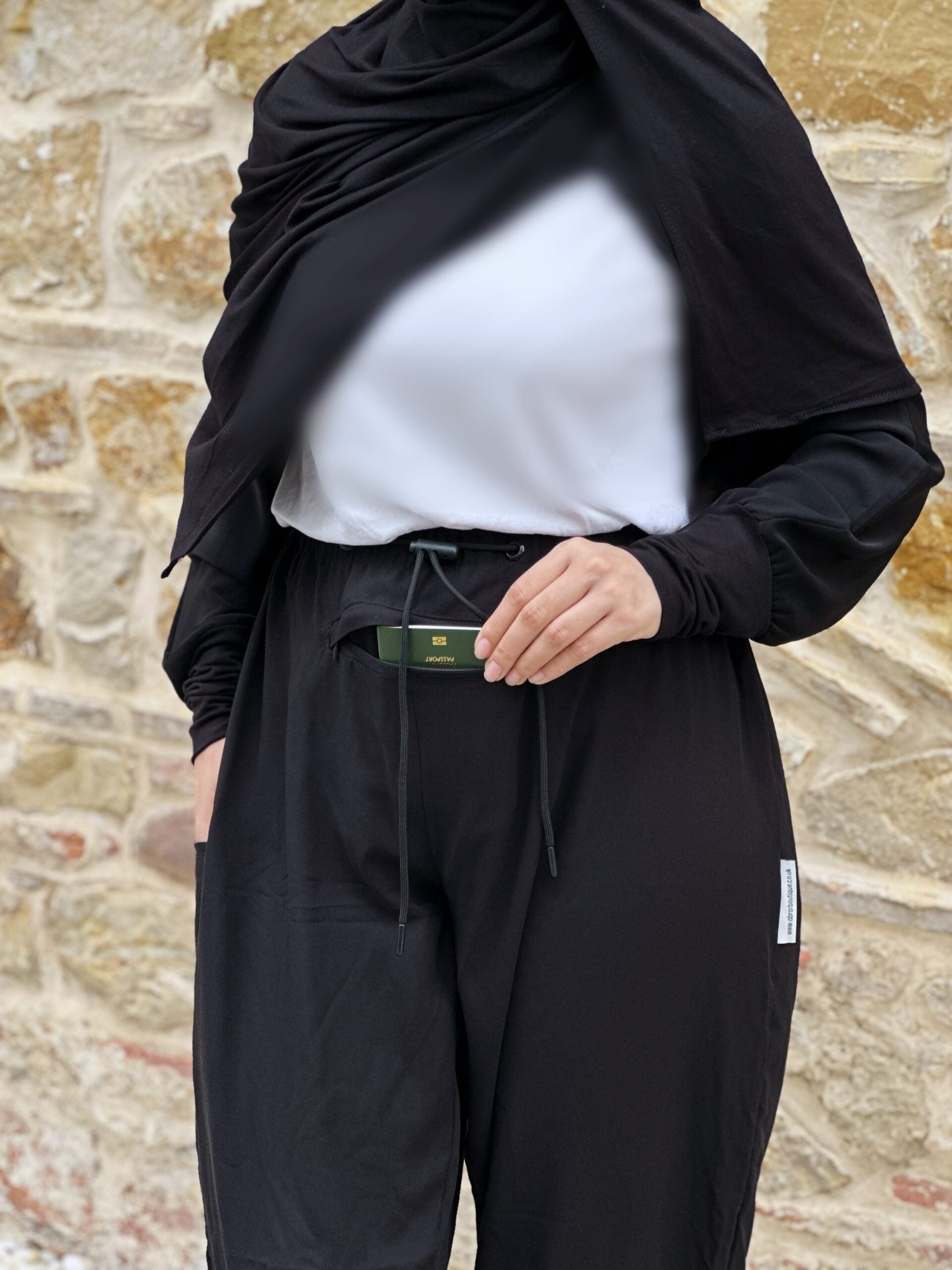 Trousers Under-Abaya Pants for Umrah &amp; Hajj - Black, Medium (S-M) image